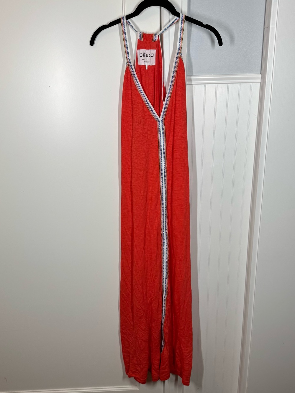 Pitusa Vibrant Orange midi maxi Dress one size coastal beach tomato girl